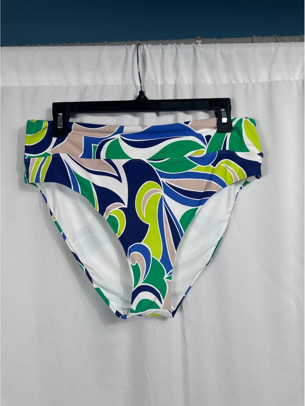 Gianni Bini High Waist Bikini Bottoms with Multicolor Abstract Print XL